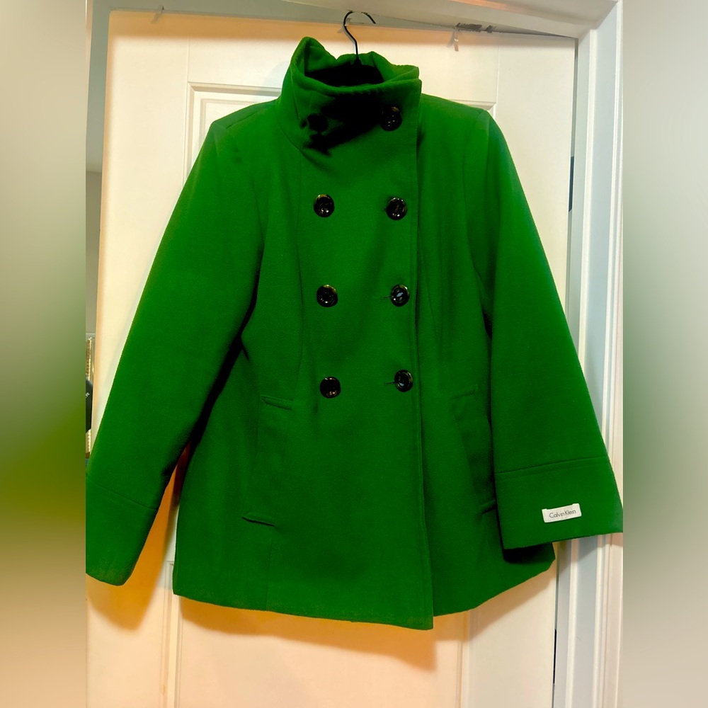 Kelly green Calvin Klein peacoat